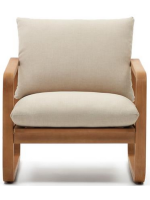 LOLA eucalyptus wood armchair for outdoor garden terraces and home or contract interiors