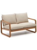 LOLA eucalyptus wood 2 seater sofa 142 cm for outdoor garden terraces or interiors