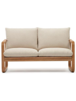 LOLA eucalyptus wood 2 seater sofa 142 cm for outdoor garden terraces or interiors