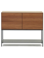 TODAY credenza h 80 cm madia 2 ante impiallacciate noce e gambe in acciaio nero