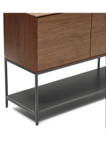 TODAY credenza h 80 cm madia 2 ante impiallacciate noce e gambe in acciaio nero