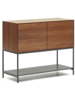 TODAY sideboard h 80 cm 2 walnut veneered doors and black steel legs