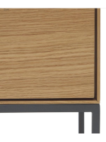 ASTRA credenza h 160 cm madia 4 ante impiallacciate rovere e gambe in acciaio nero