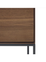 TODAY credenza h 160 cm madia 4 ante impiallacciate noce e gambe in acciaio nero