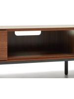 TODAY TV stand 195x35h cm walnut veneered and black steel legs