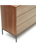 TODAY chest of drawers 110x75h cm walnut veneered and black steel legs