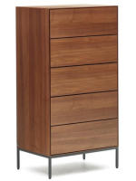 TODAY chest of drawers 60x114h cm walnut veneered and black steel legs