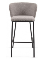 CREO Sitz 65 cm in Stoff Farbe und Struktur nach Wahl in Metall schwarz Designhocker