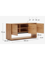 AIRONE buffet 150x74 h placage chêne