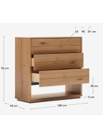 AIRONE cajonera 100x97 h chapa de roble