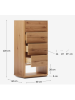 AIRONE cajonera 60x120 h chapa de roble