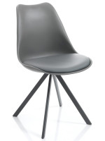 ALAR color choice chair in polypropylene seat in eco-leather and structure in painted steel