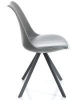 ALAR color choice chair in polypropylene seat in eco-leather and structure in painted steel