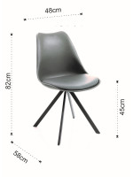 ALAR color choice chair in polypropylene seat in eco-leather and structure in painted steel