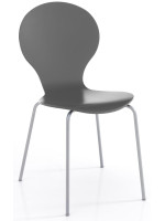 MALCOM in gray lacquered wood and metal legs home and bar design chair