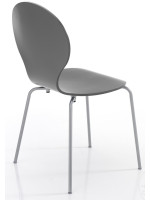 MALCOM in gray lacquered wood and metal legs home and bar design chair