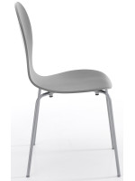 MALCOM in gray lacquered wood and metal legs home and bar design chair