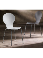 MALCOM in gray lacquered wood and metal legs home and bar design chair