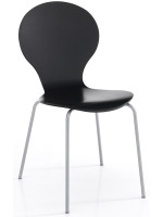 BALDI in black lacquered wood and metal legs home and bar design chair