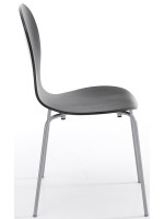 BALDI in black lacquered wood and metal legs home and bar design chair