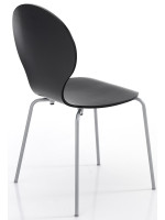 BALDI in black lacquered wood and metal legs home and bar design chair