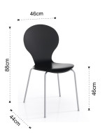 BALDI in black lacquered wood and metal legs home and bar design chair