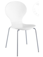 GRISU en bois laqué blanc et pieds en métal chaise design home et bar