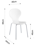 GRISU en bois laqué blanc et pieds en métal chaise design home et bar