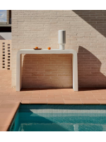 BILLA 120x35 cm table console en béton blanc résistant pour jardins et terrasses