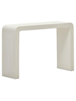 BILLA 120x35 cm console table in resistant white concrete for gardens and terraces