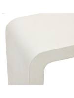 BILLA 120x35 cm mesa consola en resistente cemento blanco para jardines y terrazas