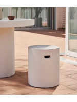 AMALFI Taburete o mesa en hormigón blanco resistente para jardines y terrazas