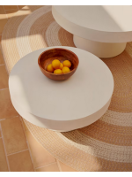 CRUX Ø 66 cm table basse en béton blanc résistant pour jardins et terrasses