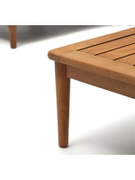 BACKINGHAM Coin avec 2 fauteuils modulables et 1 table basse en bois de teck pour terrasse de jardin extérieur