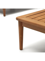 BACKINGHAM Coin avec 4 fauteuils modulables et 1 table basse en bois de teck pour terrasse de jardin extérieur