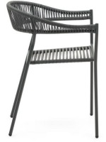 CHARLOTTE scelta colore sedia con braccioli in corda e in metallo verniciato per interno ed esterno giardino terrazzi