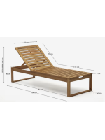 FRANCESCA deckchair 6 position in solid wood