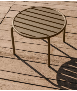 ABEL Ø 60 cm green aluminum coffee table for outdoor garden terrace
