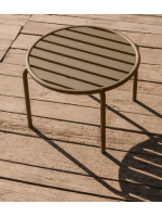 ABEL Ø 60 cm Couchtisch aus grünem Aluminium für die Gartenterrasse im Freien