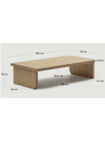 ALBERT 140x75 Couchtisch aus Eichenfurnier mit Naturfinish