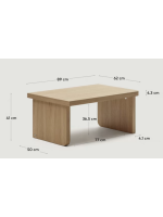 DOY 89x62 cm Table basse en placage chêne finition naturelle