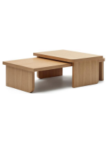 KATE set de 2 tables basses en placage chêne finition naturelle