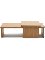 KATE set de 2 tables basses en placage chêne finition naturelle