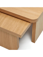 KATE set de 2 tables basses en placage chêne finition naturelle