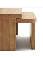 KATE set de 2 tables basses en placage chêne finition naturelle