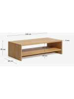 DASTER 120x60 Couchtisch aus Eichenfurnier mit Naturfinish