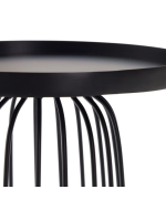 ADEL set de 2 tables basses avec plateaux Ø36 cm en métal noir