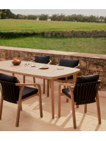 AVERY tavolo 170x90 o 225x100 cm fixed table in solid eucalyptus wood for indoor or outdoor use