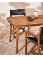 AMBASSAD extendable 180x90 reaches 240 cm in solid wood for indoors or outdoors