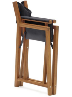 BAILA Chaise de metteur en scène pliante avec accoudoirs pour l'extérieur en bois massif